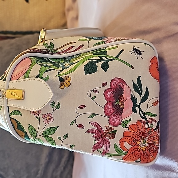 GUCCI RARE Auth. HTF Vtg Flora Canvas Satchel - Picture 10 of 16